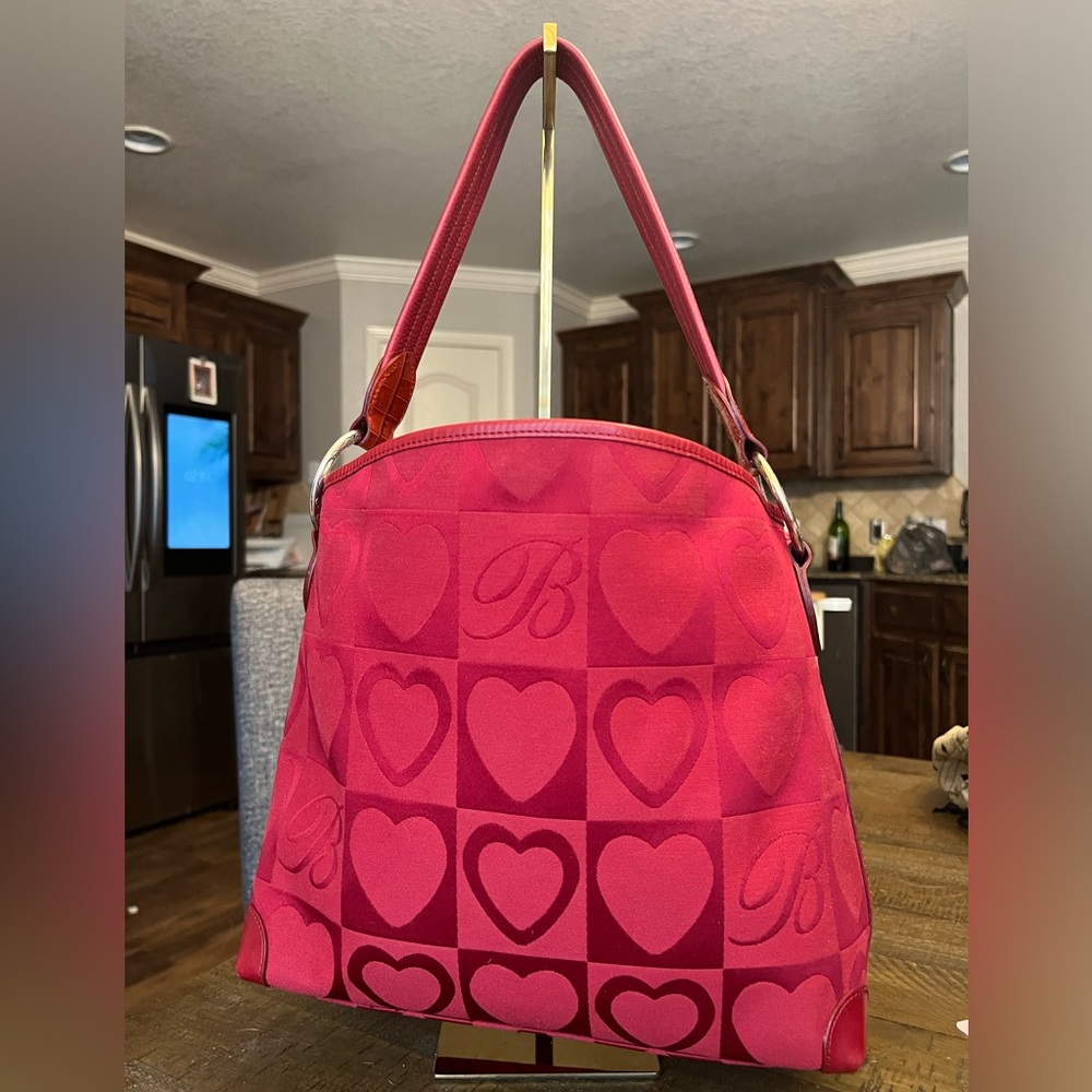 Brighton Red Shoulder Bag Heart Pattern - Picture 2 of 7